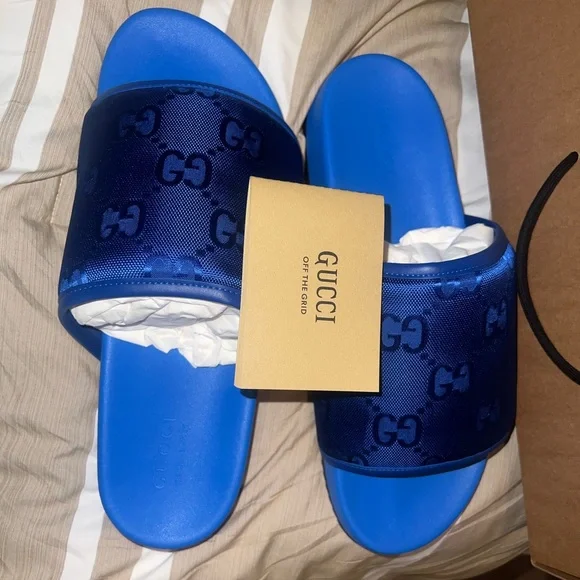Gucci | Shoes | Gucci Bold Blue Sandals | Poshmark display picture 3